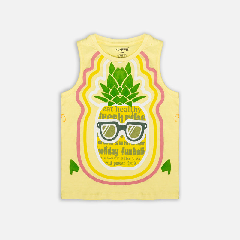 Boys LS Printed- Lemon Yellow