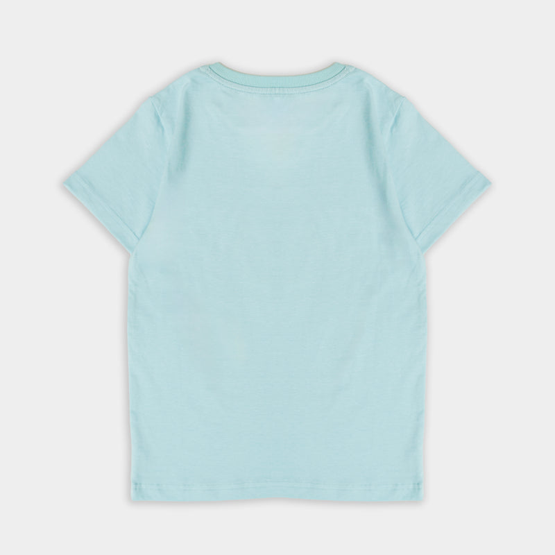 Boys Crew Neck Printed - Sky Blue