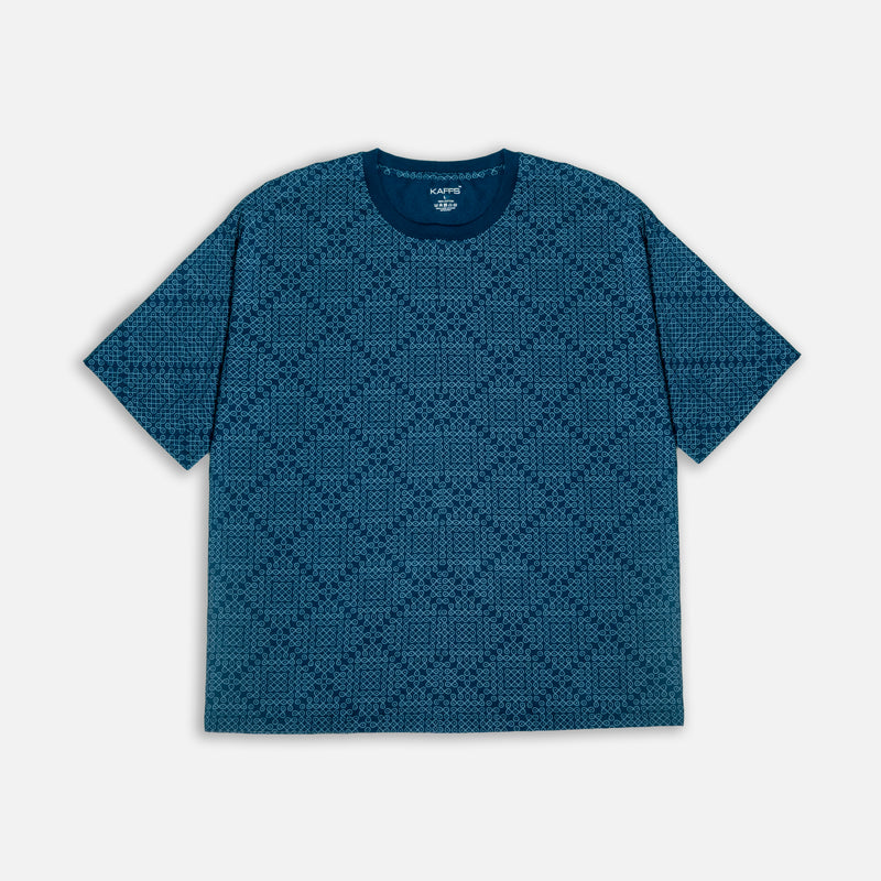 Mens Kolam Printed T-shirt - Blue