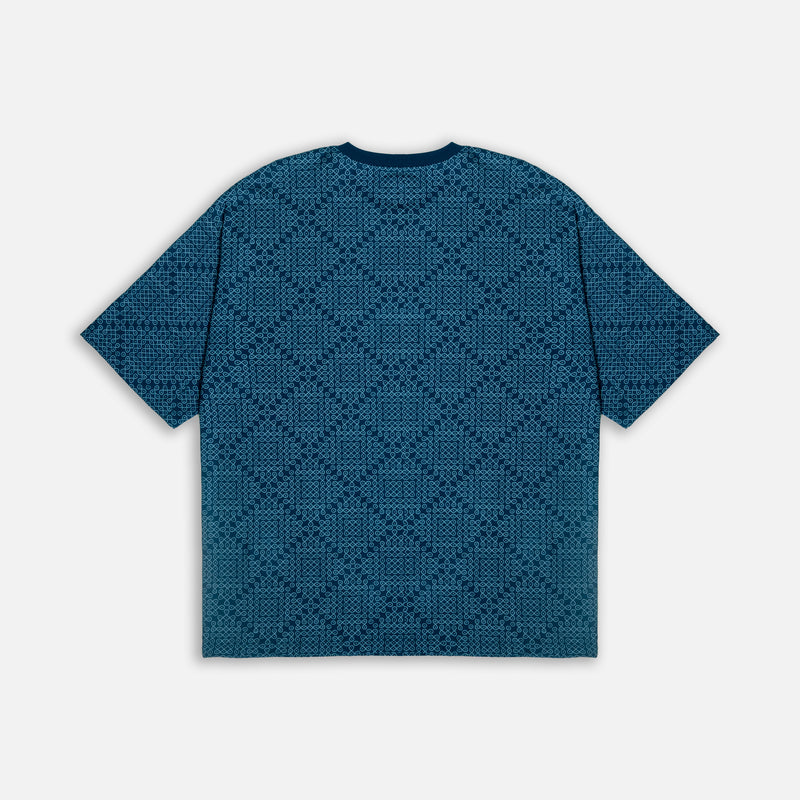 Mens Kolam Printed T-shirt - Blue