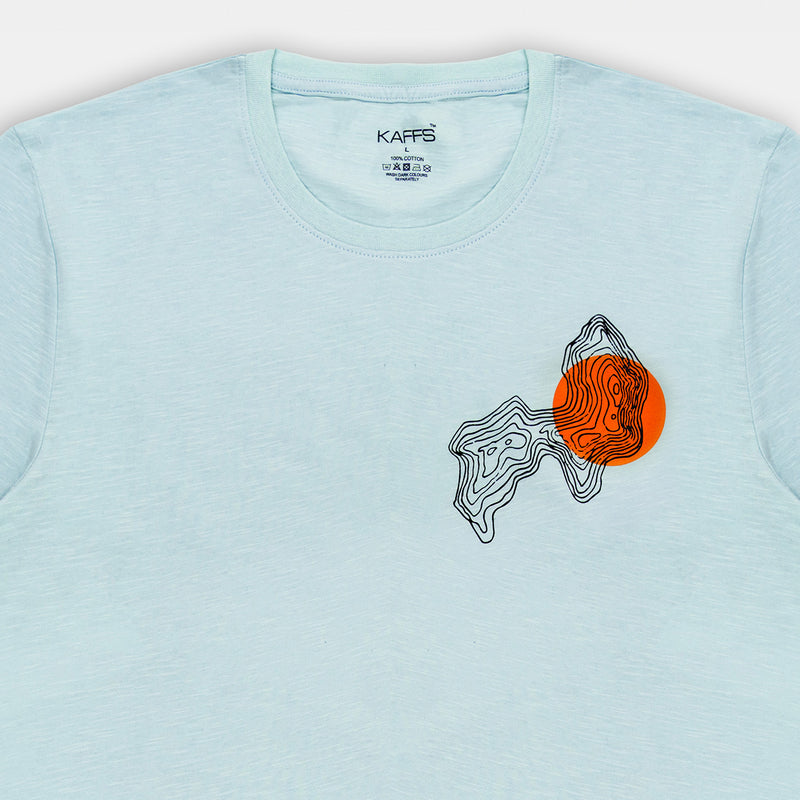 Printed Sky Blue T-Shirt