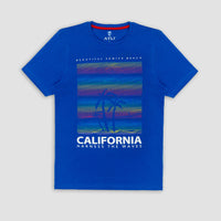 Printed Sea Blue T-Shirt