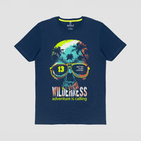 Printed Navy Blue T-Shirt