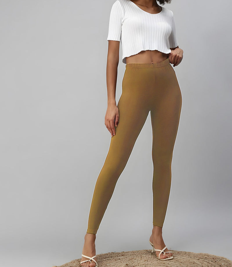 ankle length leggings bistre color