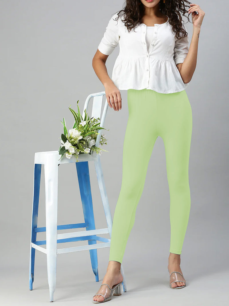 pista green color ankle length leggings