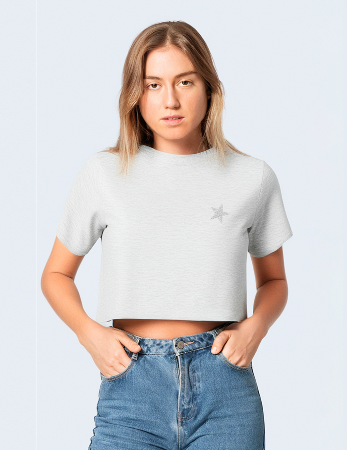 Gray Crop Top