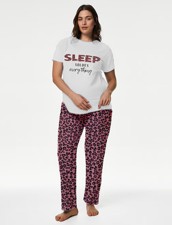 Pink Leopard Print Pyjama