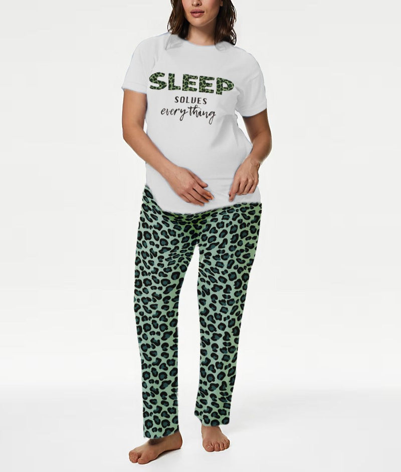 Green Leopard Print Pyjama