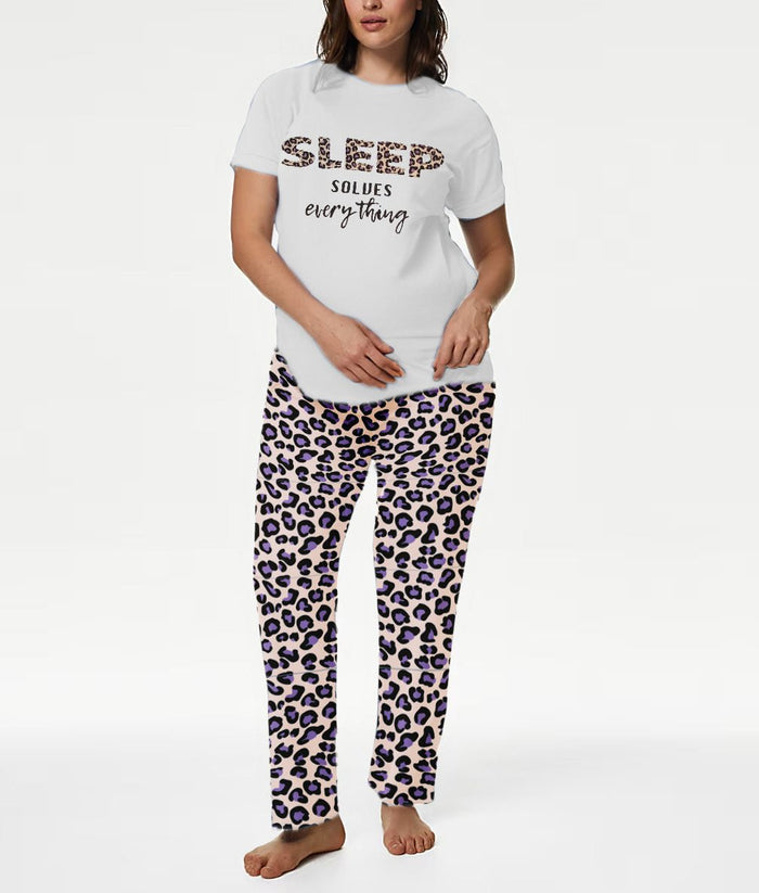 Purple Leopard Print Pyjama