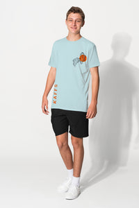 Printed Sky Blue T-Shirt